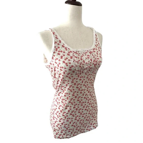 Cherry Print Tank Top Size Small Maurices Tank Top Red Cherries White Background - Picture 2 of 11